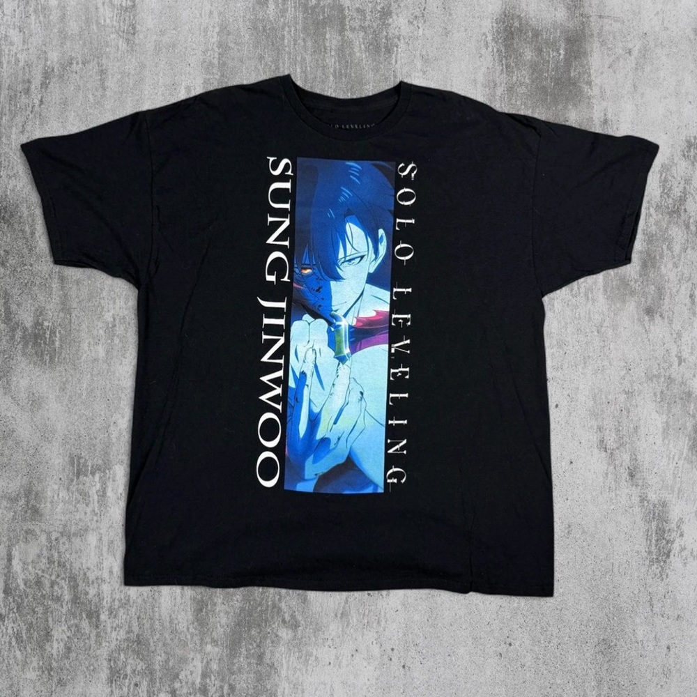 Solo Leveling Crunchyroll Anime Black T-Shirt Mens XXL